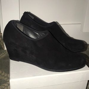 Stuart Weitzman Black Suede Wedge